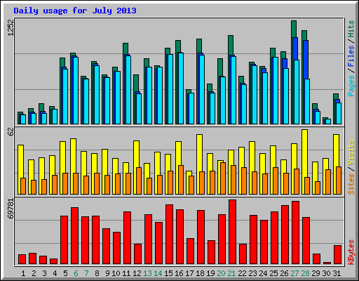 Daily usage for July 2013