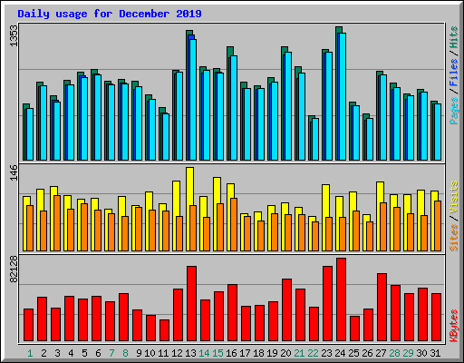 Daily usage for December 2019