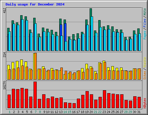 Daily usage for December 2024