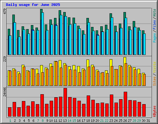 Daily usage for June 2025