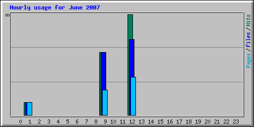 Hourly usage for June 2007