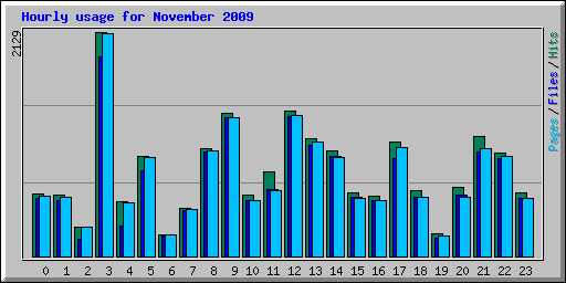 Hourly usage for November 2009