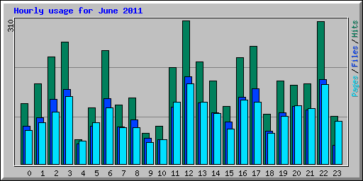 Hourly usage for June 2011