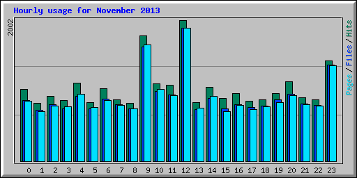 Hourly usage for November 2013