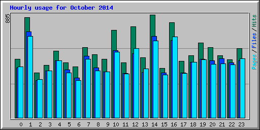 Hourly usage for October 2014