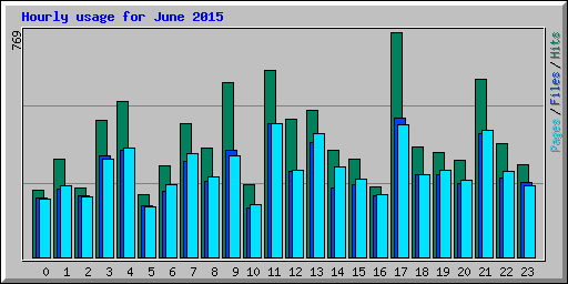 Hourly usage for June 2015