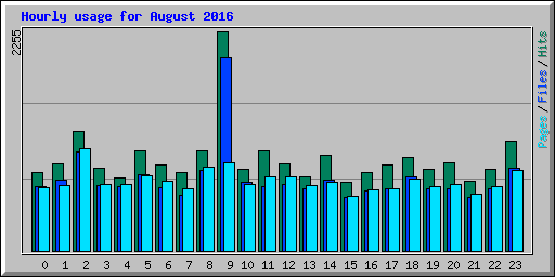 Hourly usage for August 2016