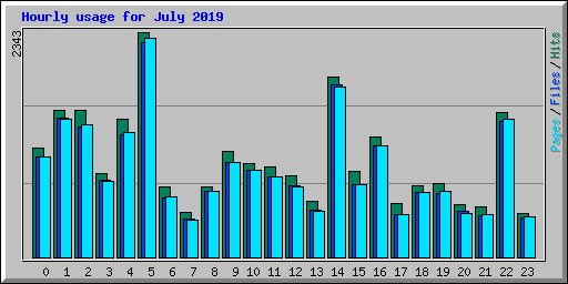 Hourly usage for July 2019