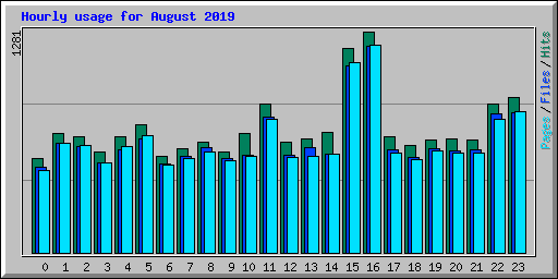 Hourly usage for August 2019