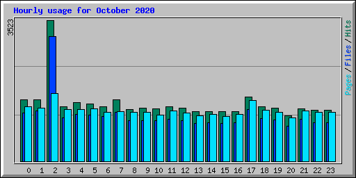 Hourly usage for October 2020