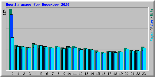 Hourly usage for December 2020